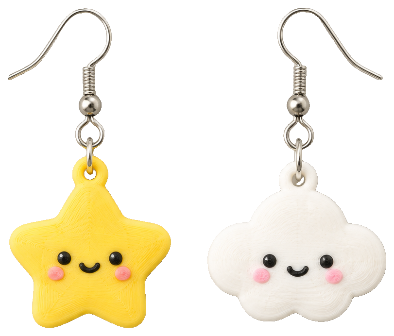 Mix & Match Cloud and Star Earrings — view 1
