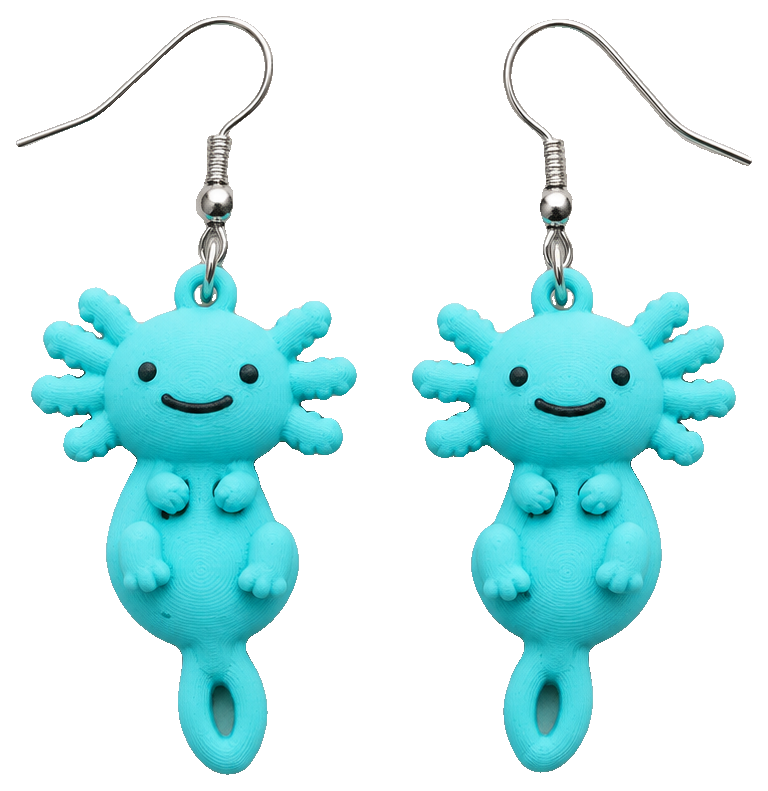 Axolotl earrings — view 1