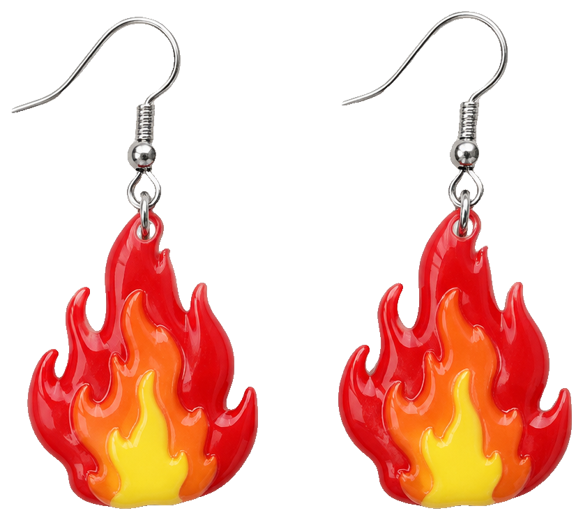 Fire flame earrings — view 1