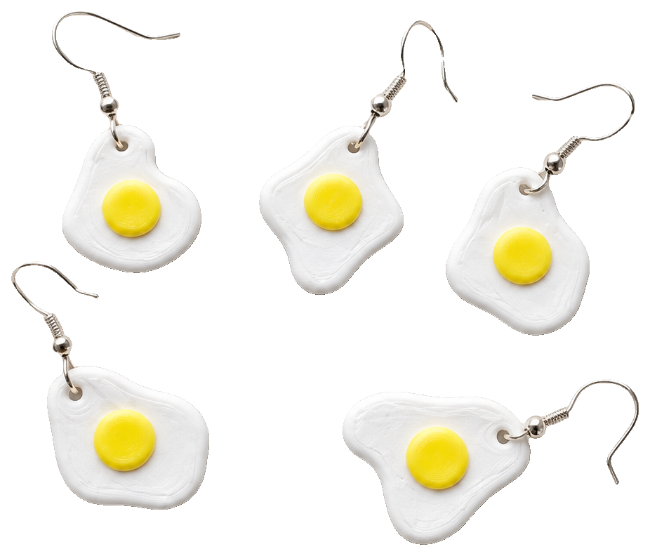 Fried eggs earring collection — view 1