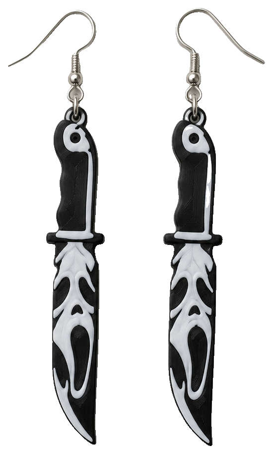 Scream horror knife earrings — view 1