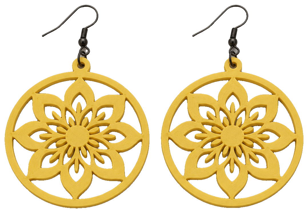 Round Flower earrings — view 1