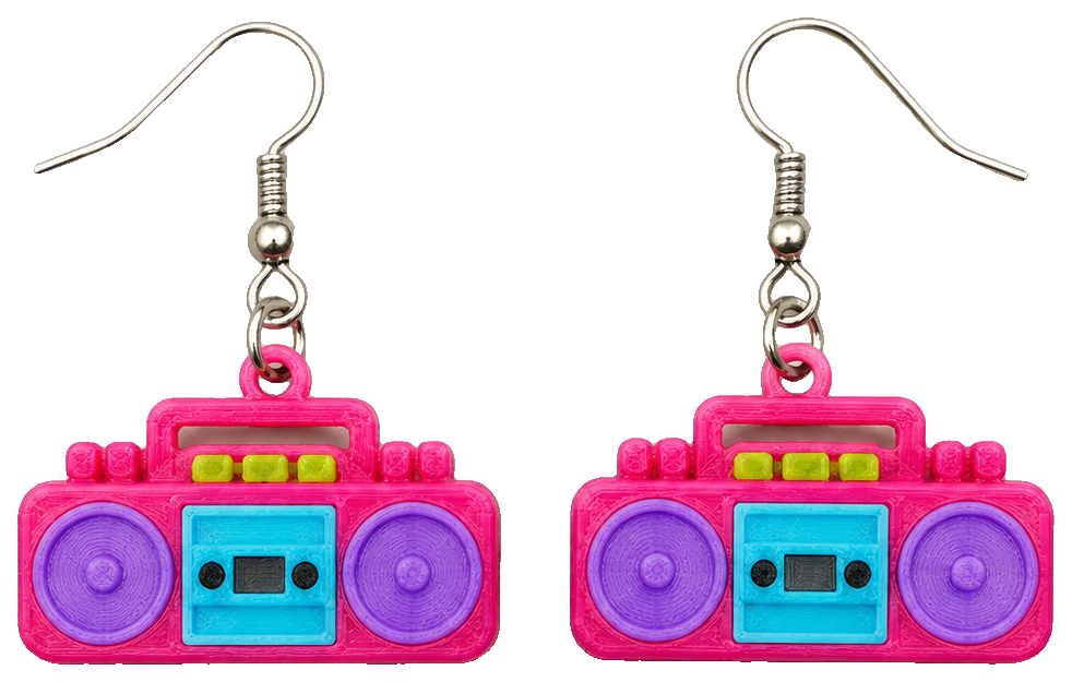 Mini Cassette Player Earrings — view 1