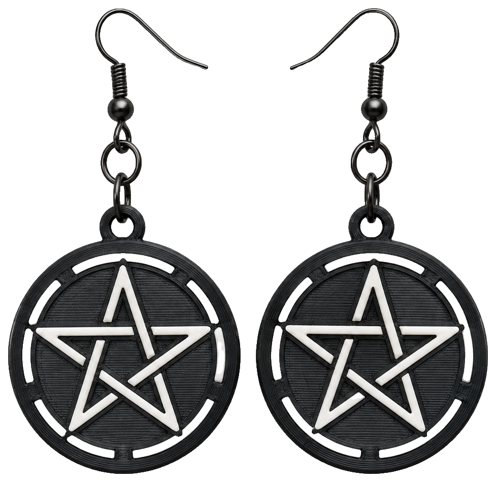 Pentagram Earrings by The Dingbat Army — view 1