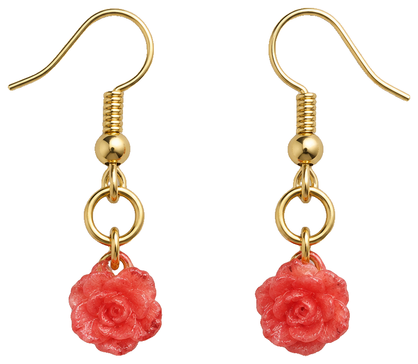 Rose earrings/necklace charm — view 1