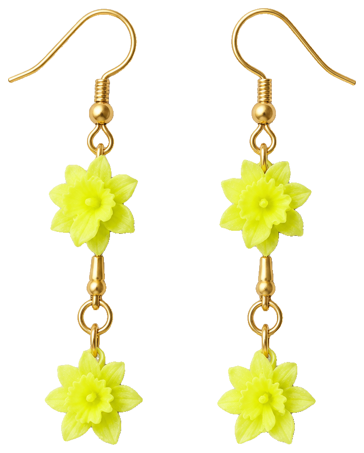 Daffodil earrings/necklace charm — view 1