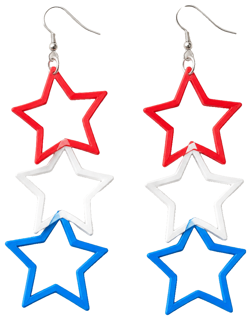 Red, White, and Blue Twinkle Earrings — view 1