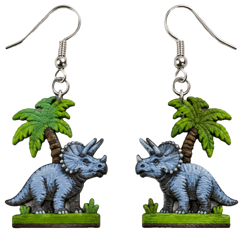 Triceratops - Dino Earrings — view 1