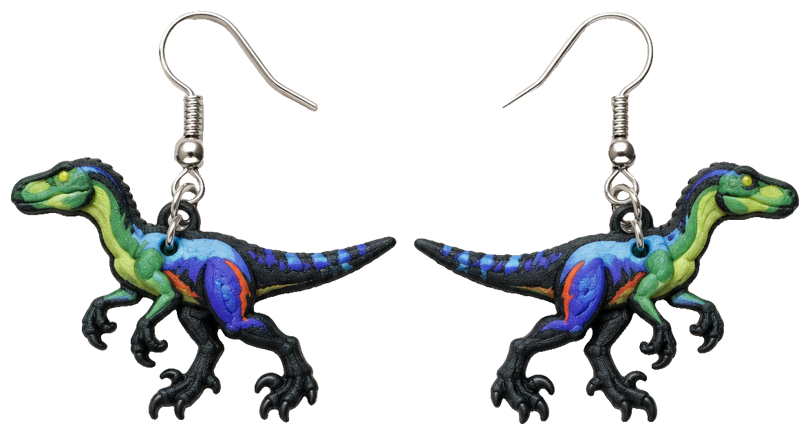 Velociraptor - Dino Earrings — view 1