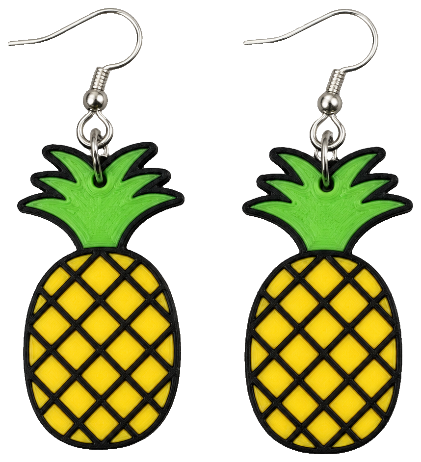 Pineapple earrings / Pendientes Piña — view 1