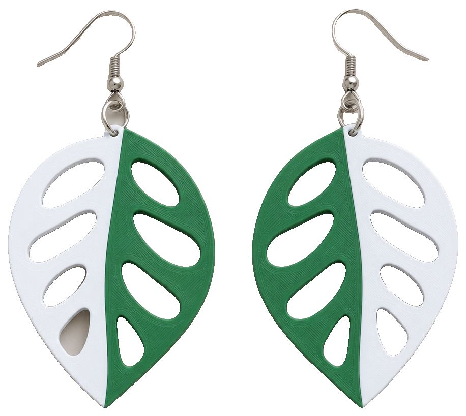 Monstera adansonii earrings / key chains — view 1