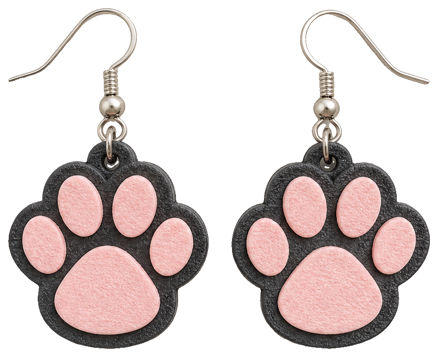 Dog Paw Stud Earrings — view 1