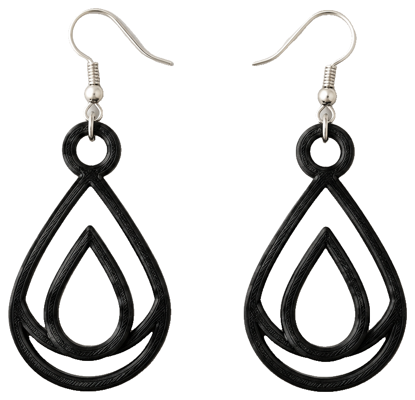 Boucle d'oreille goutte d'eau / Water dangle earring — view 1