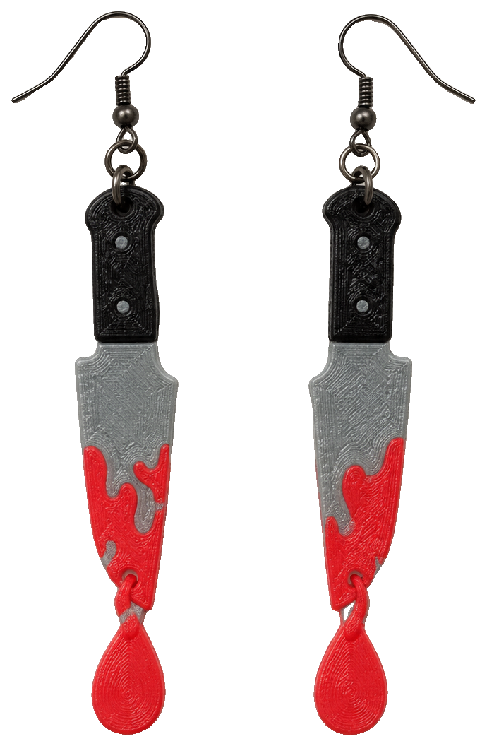 Knife drip earrings, Stud or Dangle — view 1