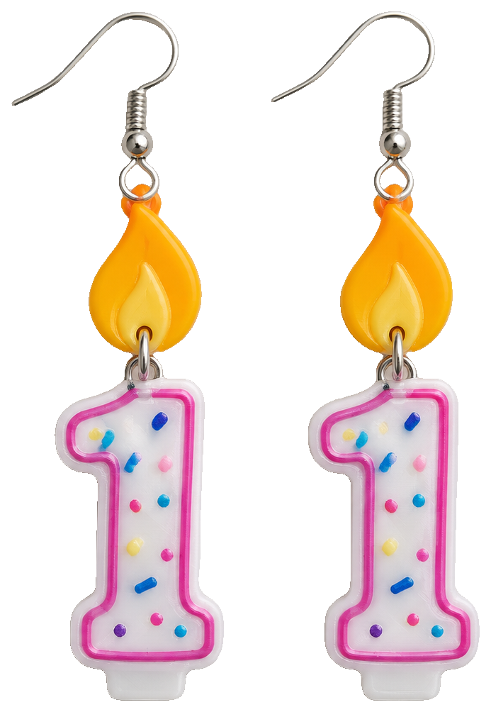 Birthday Number Candle Earrings — view 1