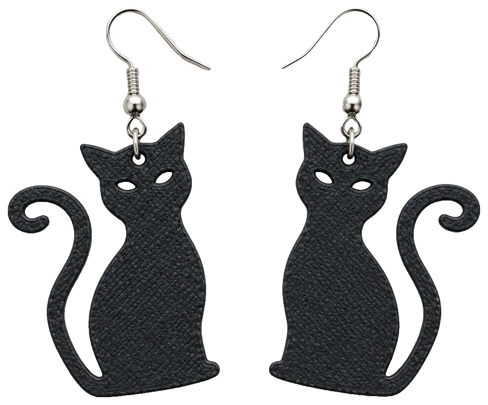 Black Cat Earrings — view 1
