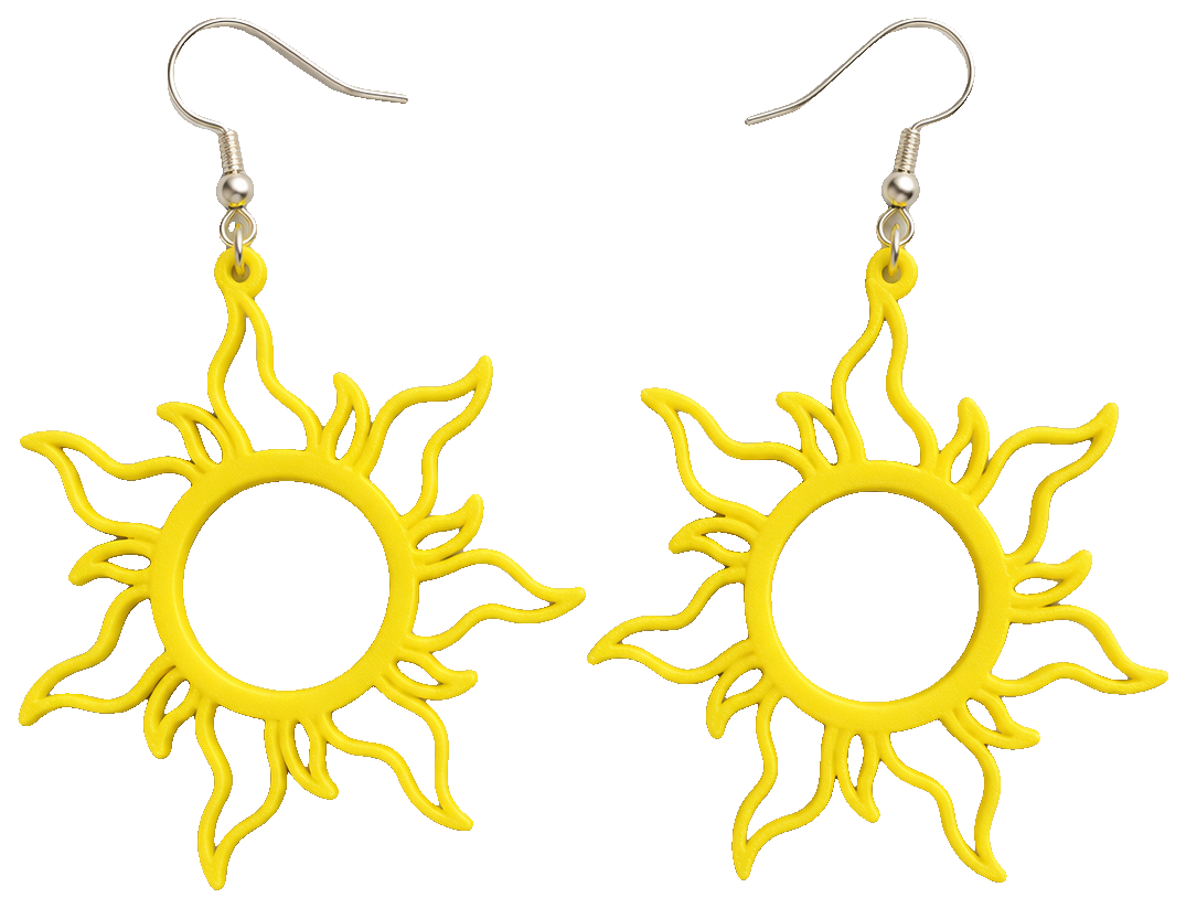 Sun Earrings — 3D-printed earrings