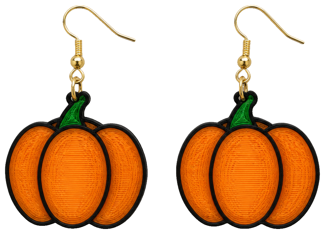 Fall/Halloween Pumpkin Earrings / Keychains — view 1