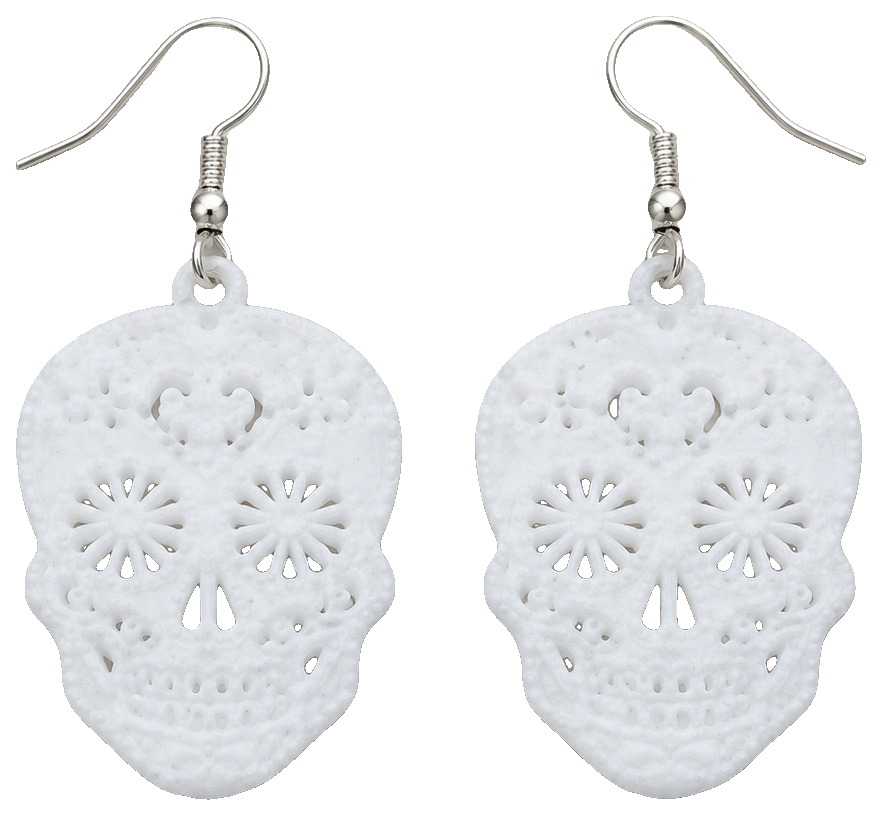 Sugar Skull Earrings by CheeseMcGee — view 1