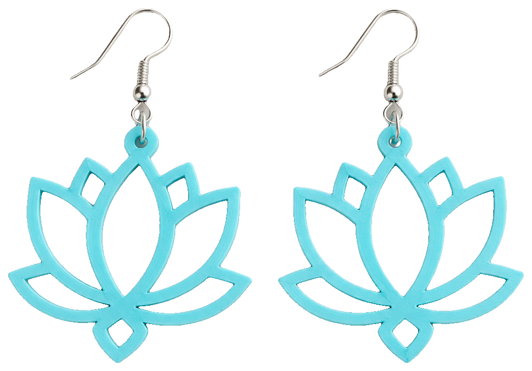 Water Lily Flower Earrings — view 1