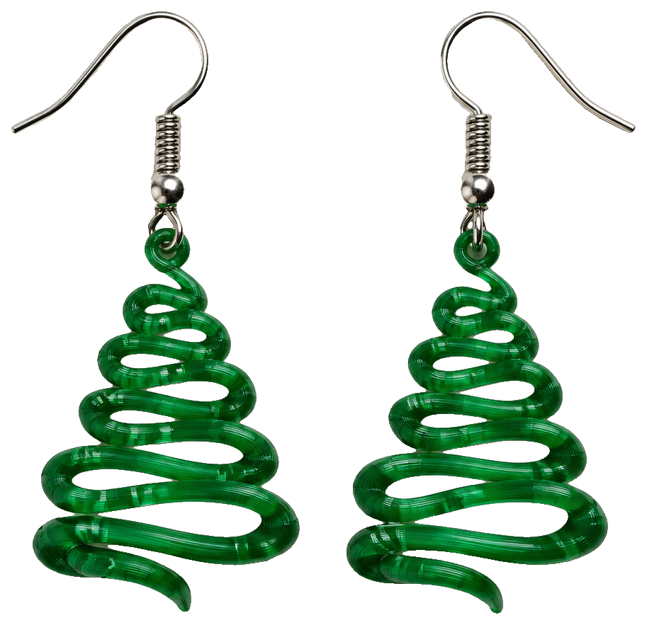 modern chriostmas tree earrings — view 1