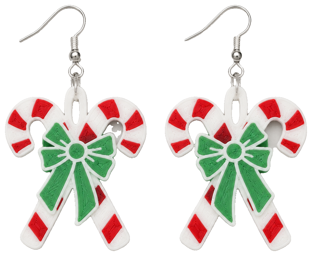 Candy Cane earrings — view 1