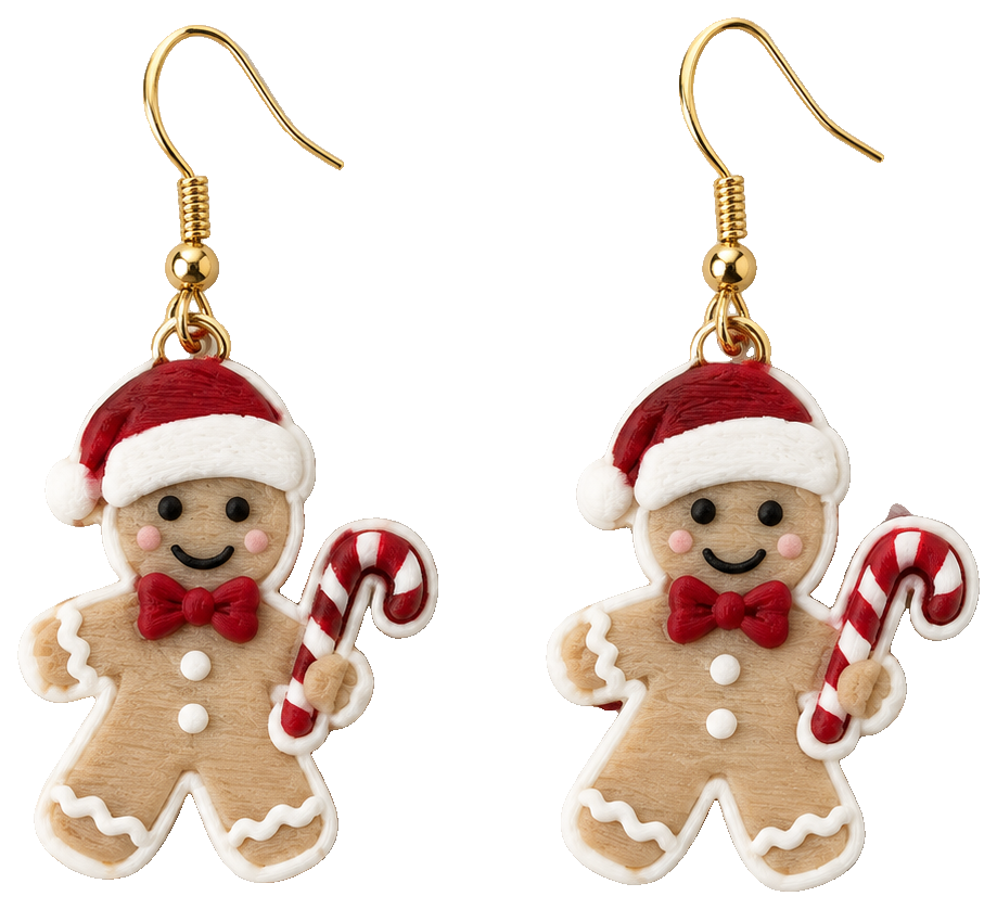 gingerbread earring — view 1