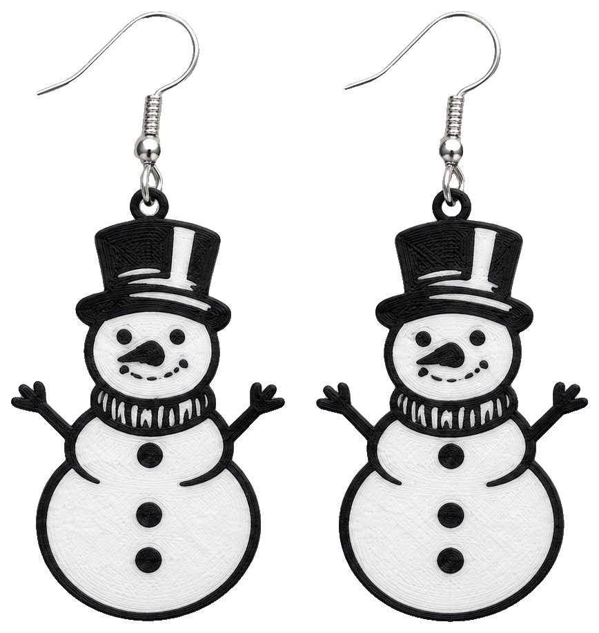Cute Snowman Earrings — view 1