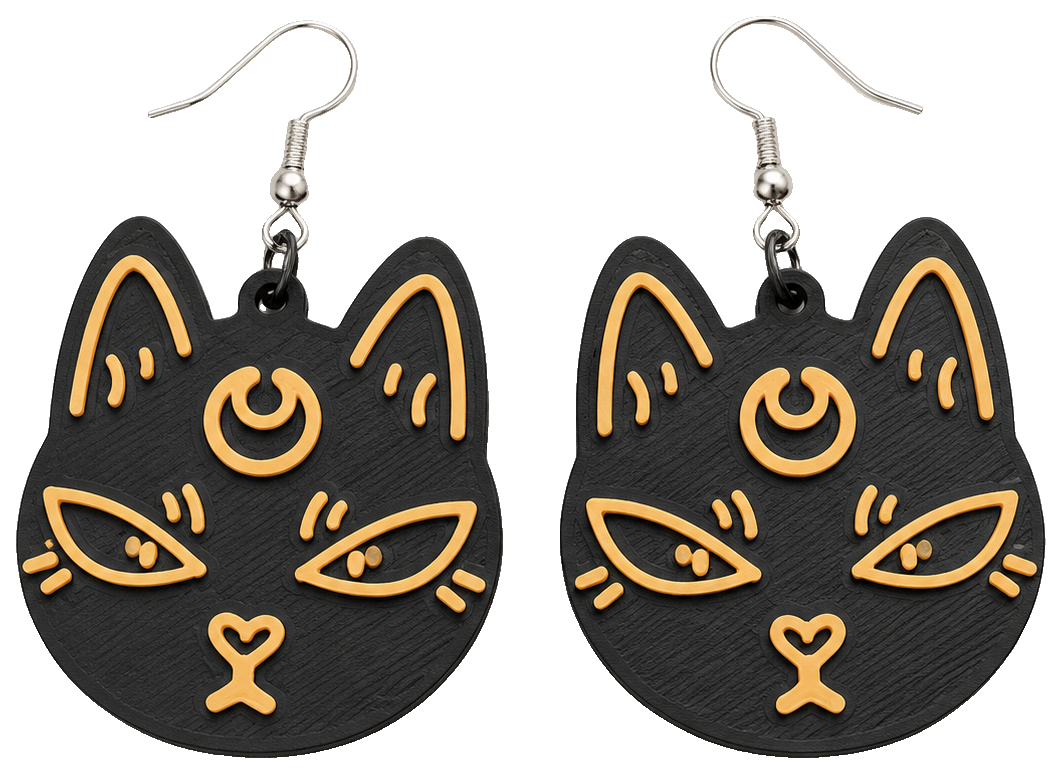 Mooncat Earrings — view 1