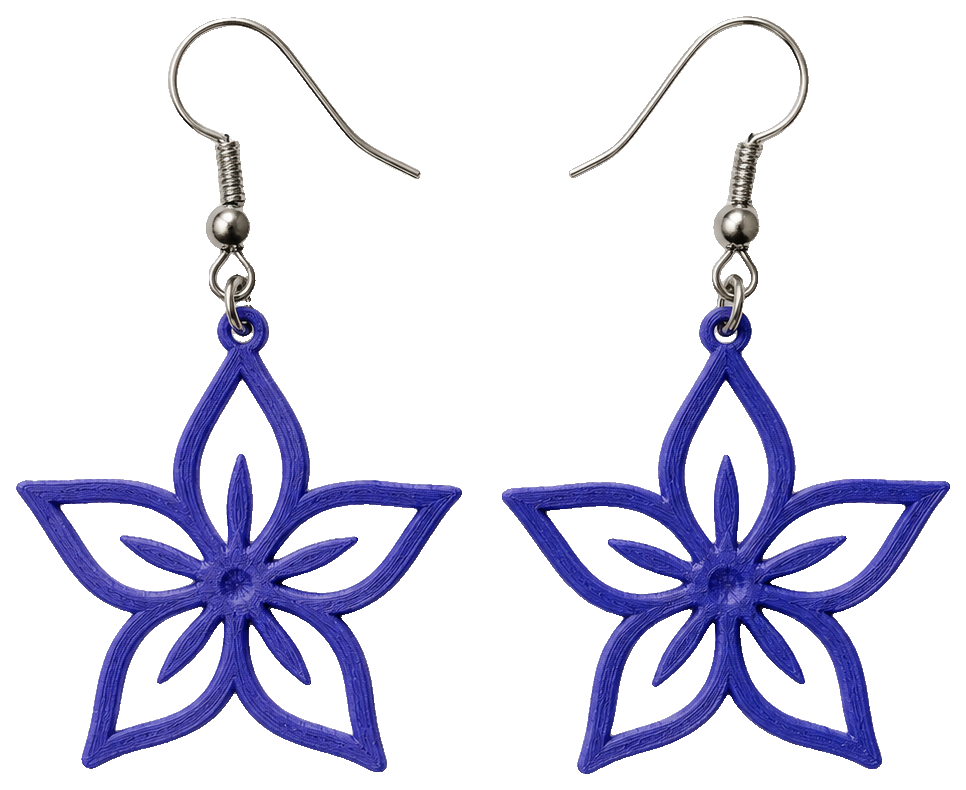 Flower earrings by LC3D — view 1