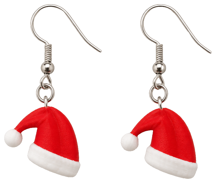 Santa hat earrings by Ettore — view 1