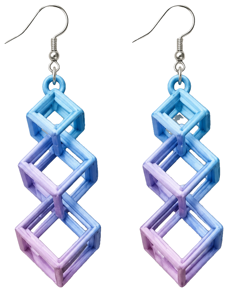 Triple scaled earrings — view 1
