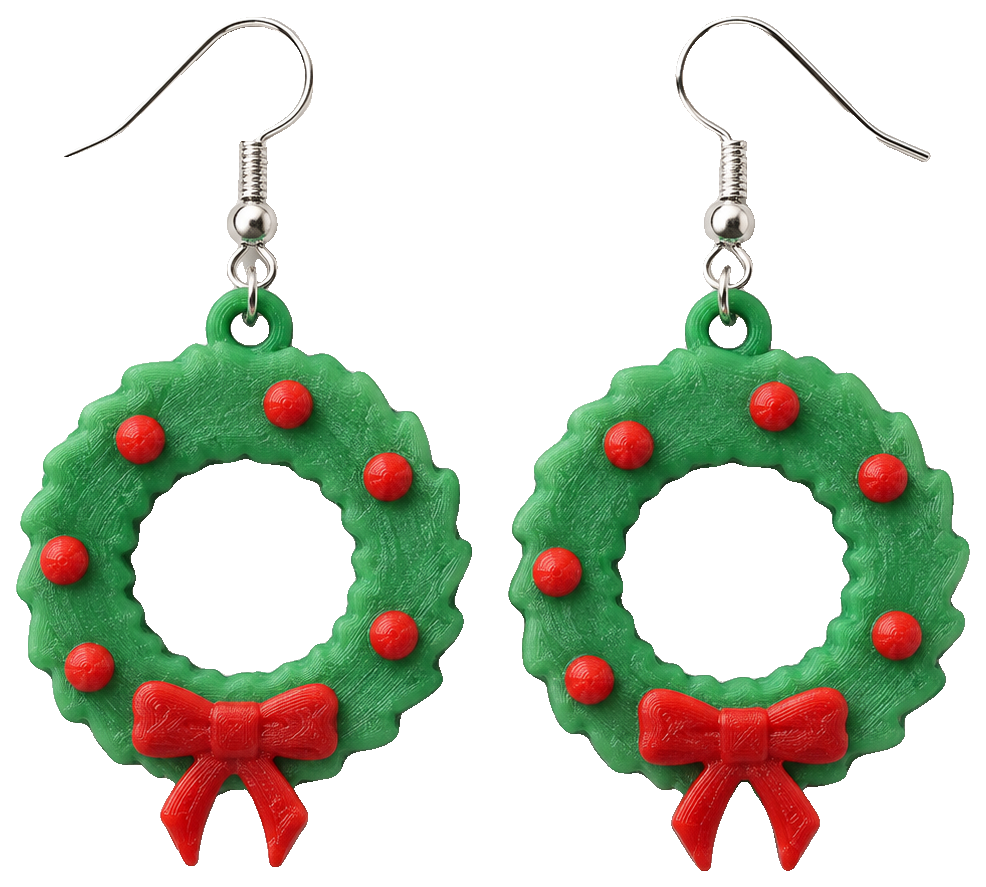 Christmas Wreath Earrings by Mrs Jones — view 1