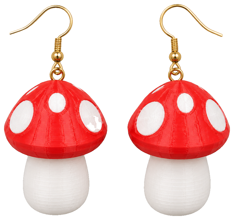 Mushroom Earrings by Ubermeisters — view 1