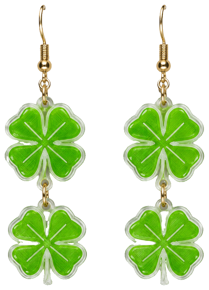 fourleaf shamrock - earrings — view 1