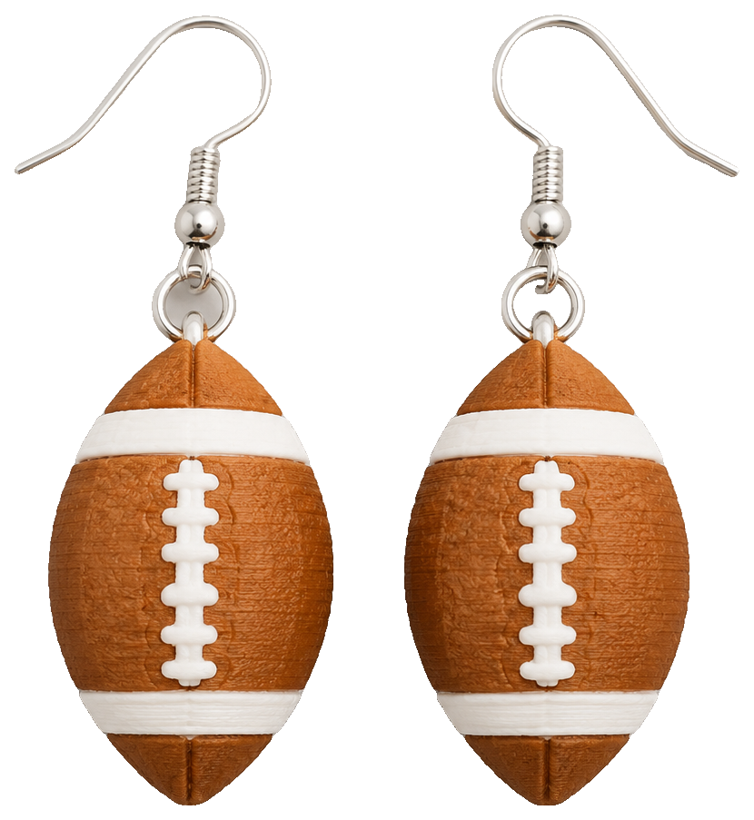 Football Earrings by Scott Miller — view 1